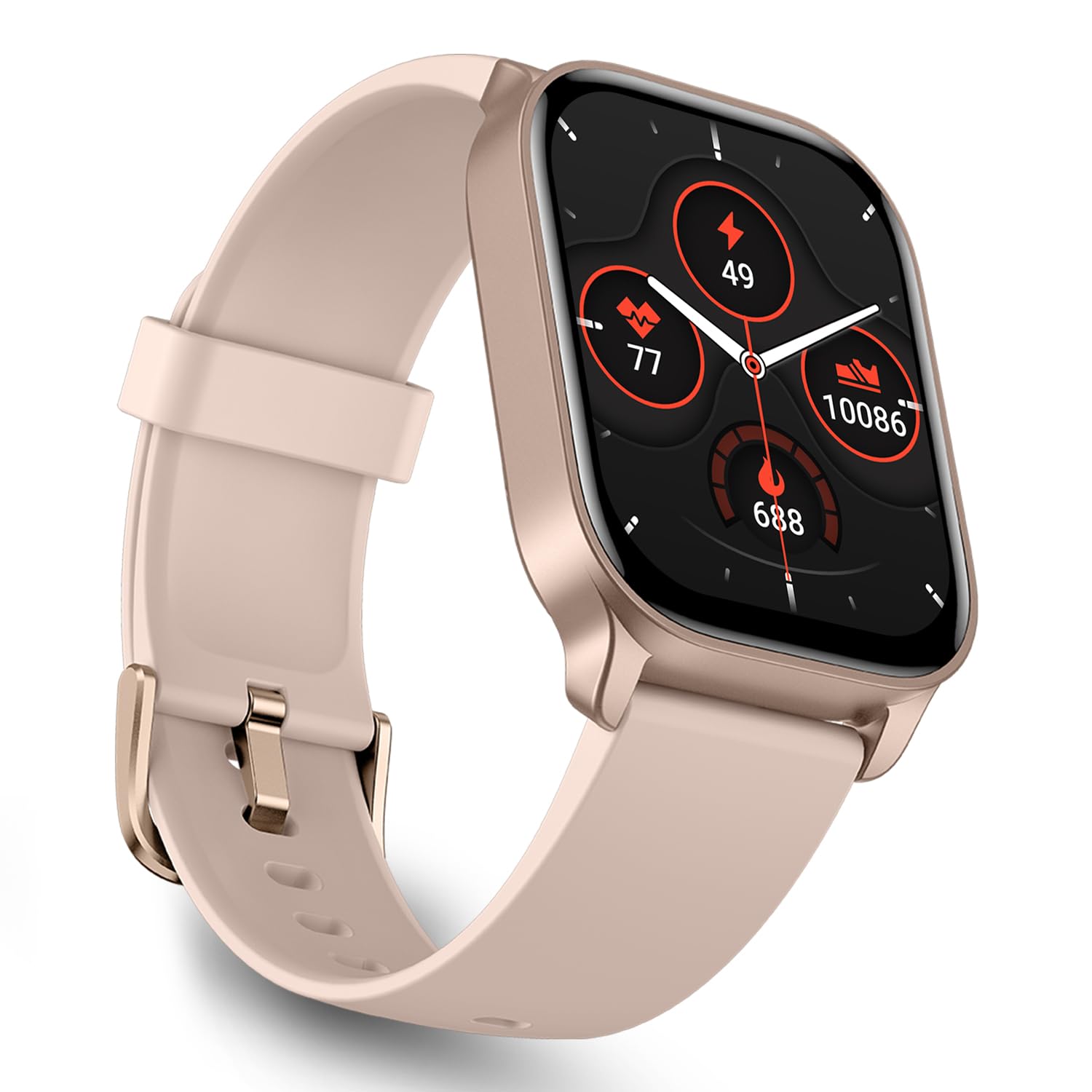OCTANDRA Spark VeryFit - Reloj inteligente Bluetooth de 2 pulgadas con respuesta de llamada Alexa, energía corporal, frecuencia cardíaca, saturación de oxígeno, monitor de sueño, rastreador de pasos