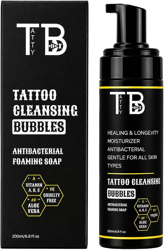 Espuma de limpeza para tatuagem e piercing TATTYBEE, 200 mL