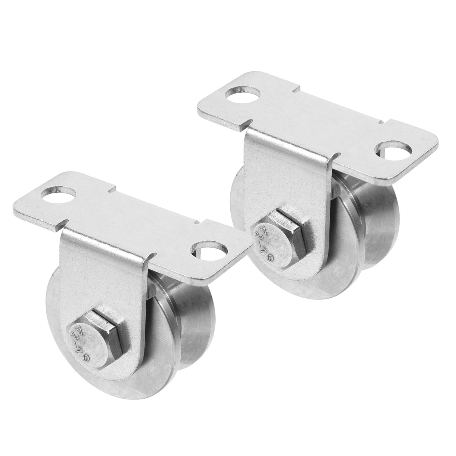 PRETYZOOM 2 Pezzi Pulegge da Parete in Acciaio Inossidabile con Cuscinetti Integrati, Pulegge a V per Sistemi di Carrucole e Porte Scorrevoli, Uso Versatile e Funzionamento Fluido