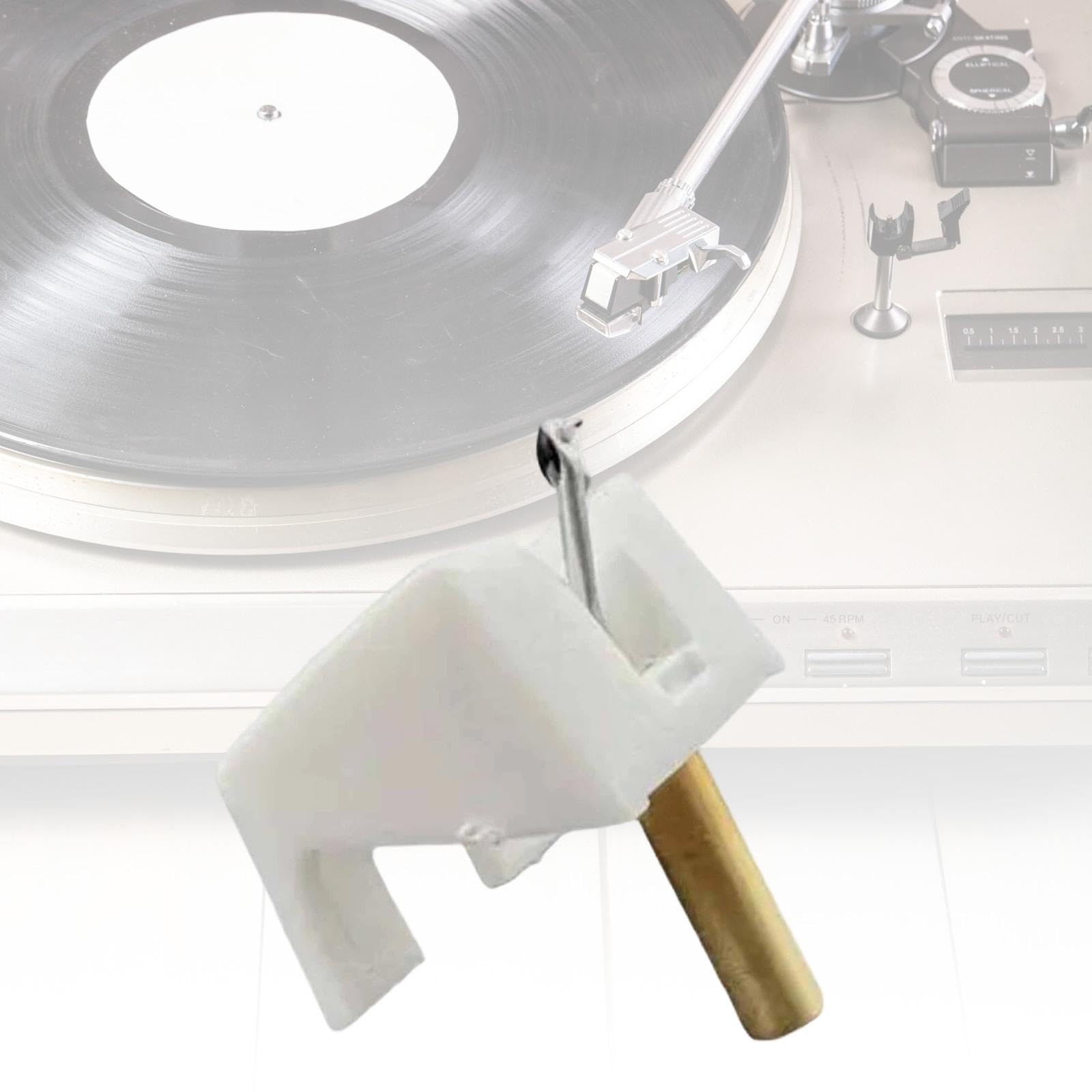 Puntina per Giradischi di Ricambio per Giradischi, LP, Fonografi, Accessori, Testine Fonografiche, Puntina per Vinile Realizzata in Metallo, Adatta PE, Bianco
