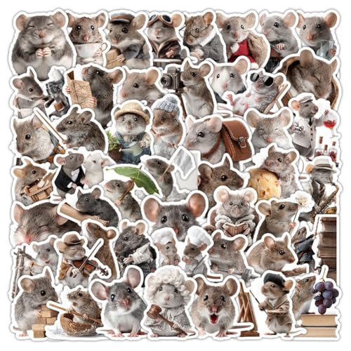 Mouse Stickers |50Pcs Rat Waterproof Vinyl Decals for Water Bottles Laptop