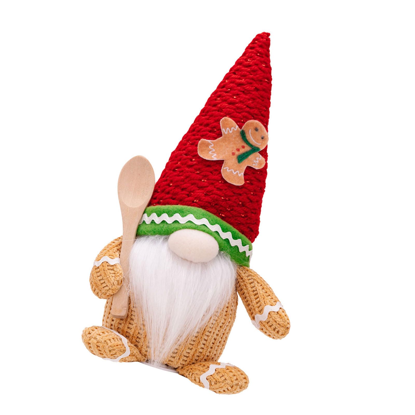 YROHGKPN Portable Standing Gingerbreads Holiday Ornament Decorative Gnomes Figurine Pieces for with Spoon