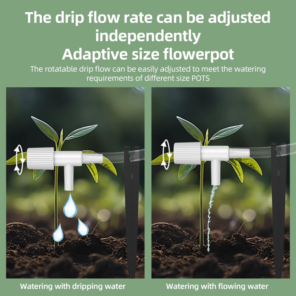 Irishom Sistema di irrigazione Automatico Intelligente Irrigatore per Piante per 10 Piante in Vaso Kit di Sistema di irrigazione a Goccia Impermeabile Fai-da-Te con Flusso da 1000 ml con Display LED