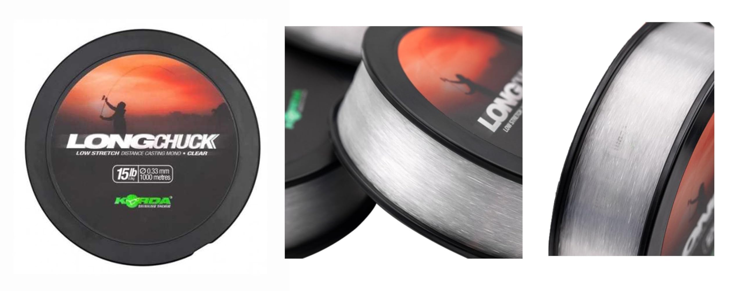 Korda LongChuck Bobine de coulée Mono Transparente 1000 m