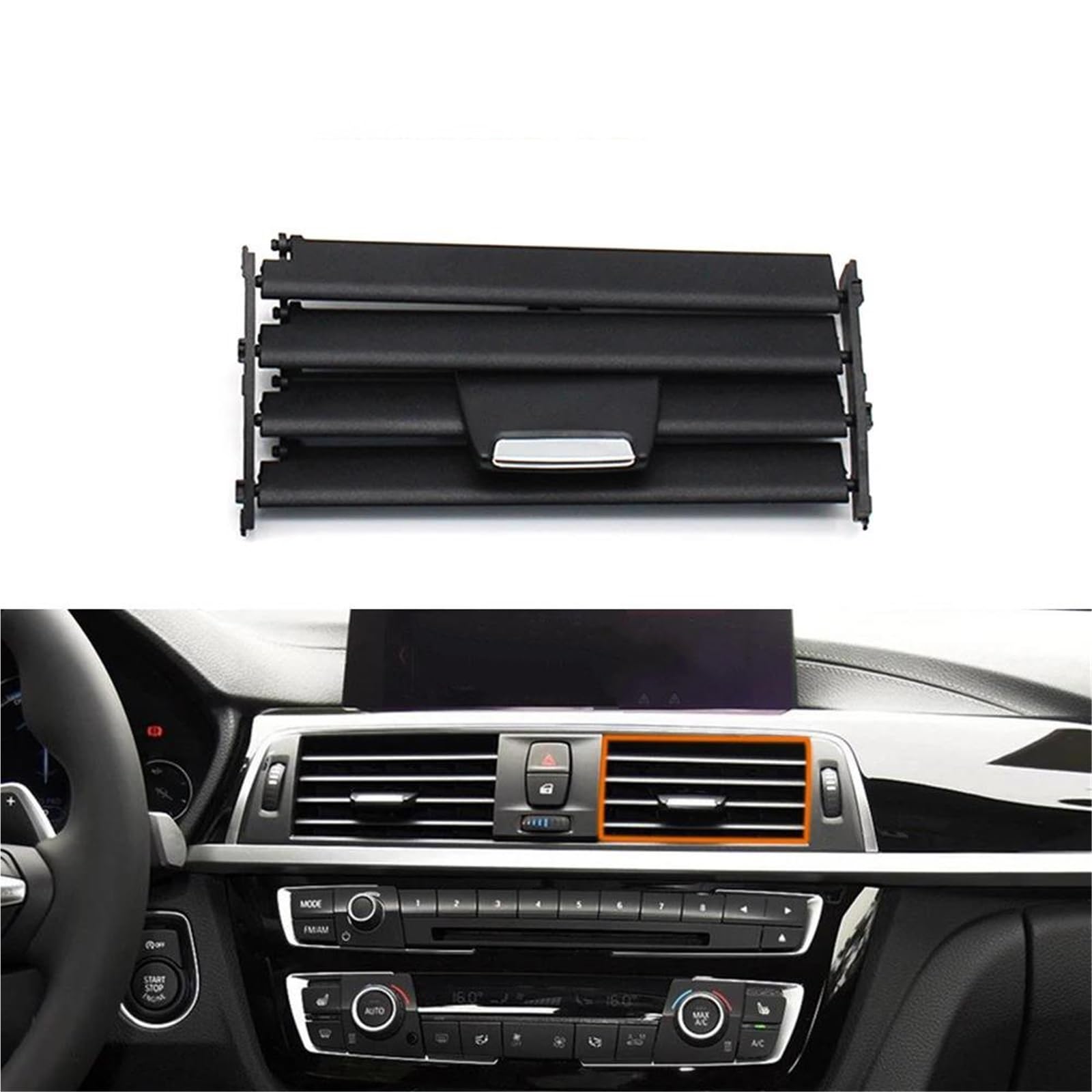 Piwine Central Right Car Interior Air Vent Dashboard Central Left Right Rear Air Conditioner Ac Vent For 3 4 Series F30 F34 F32 F33 F36 F80 F82(Central Right)