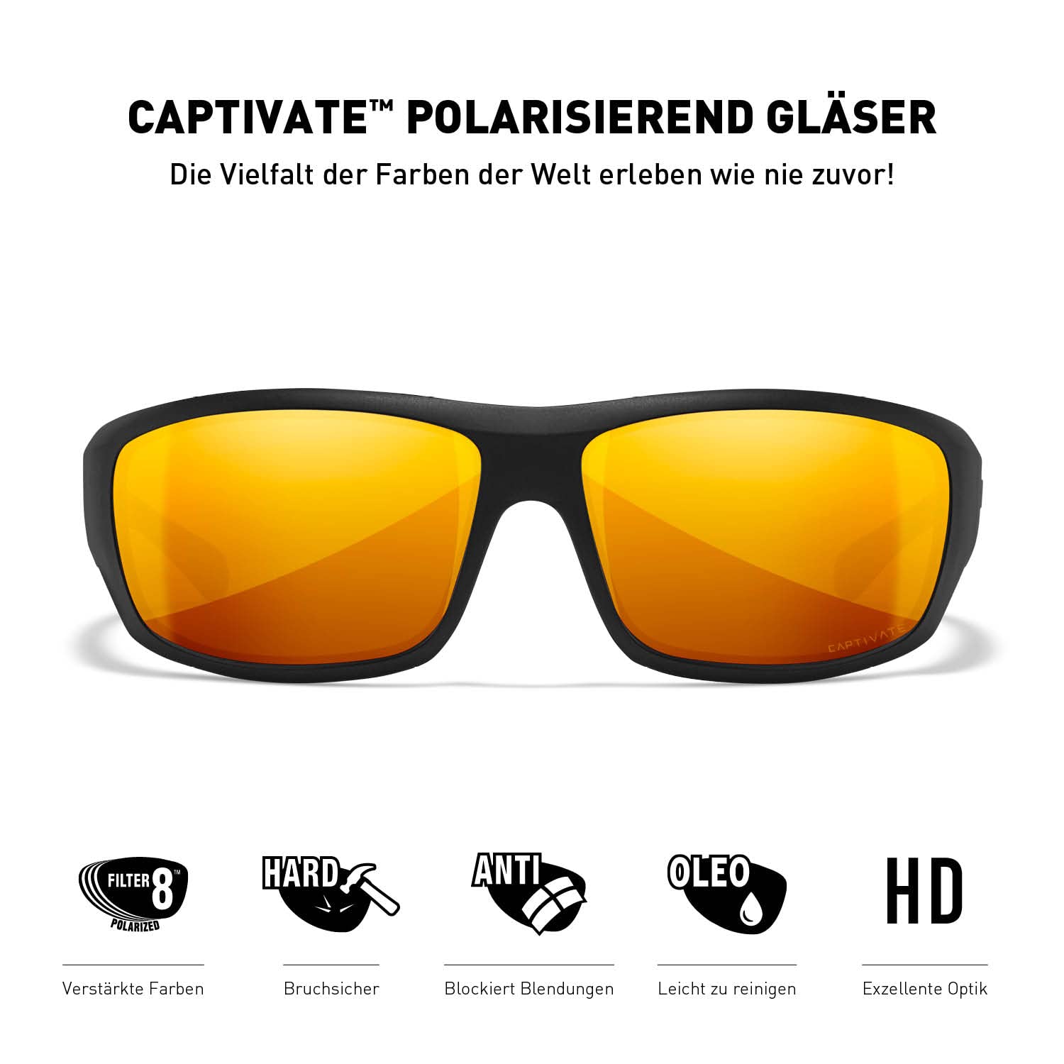 Wiley X | WX Omega | Sonnenbrille Herren | Sonnenbrille Herren Polarisiert │ 100% UVA/UVB-Schutz | Ideal bei Outdoor-Aktivitäten | Fahrradbrille Wandern Sport