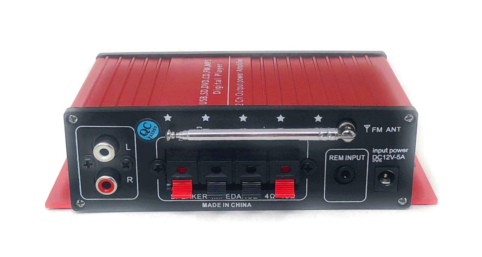 TEMPO DI SALDI Amplificador de audio de 2 canales, estéreo, entrada USB, lector de tarjetas SD, con mando a distancia