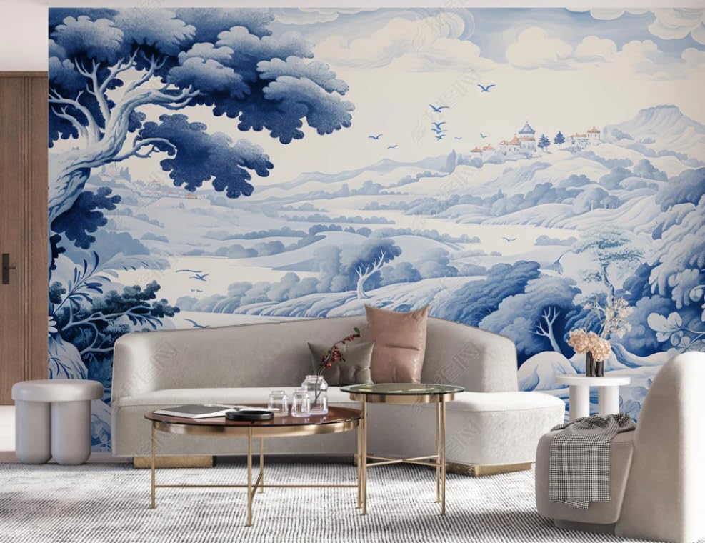 Papier peint intissé forêt tropicale bleue 150x105 cm
