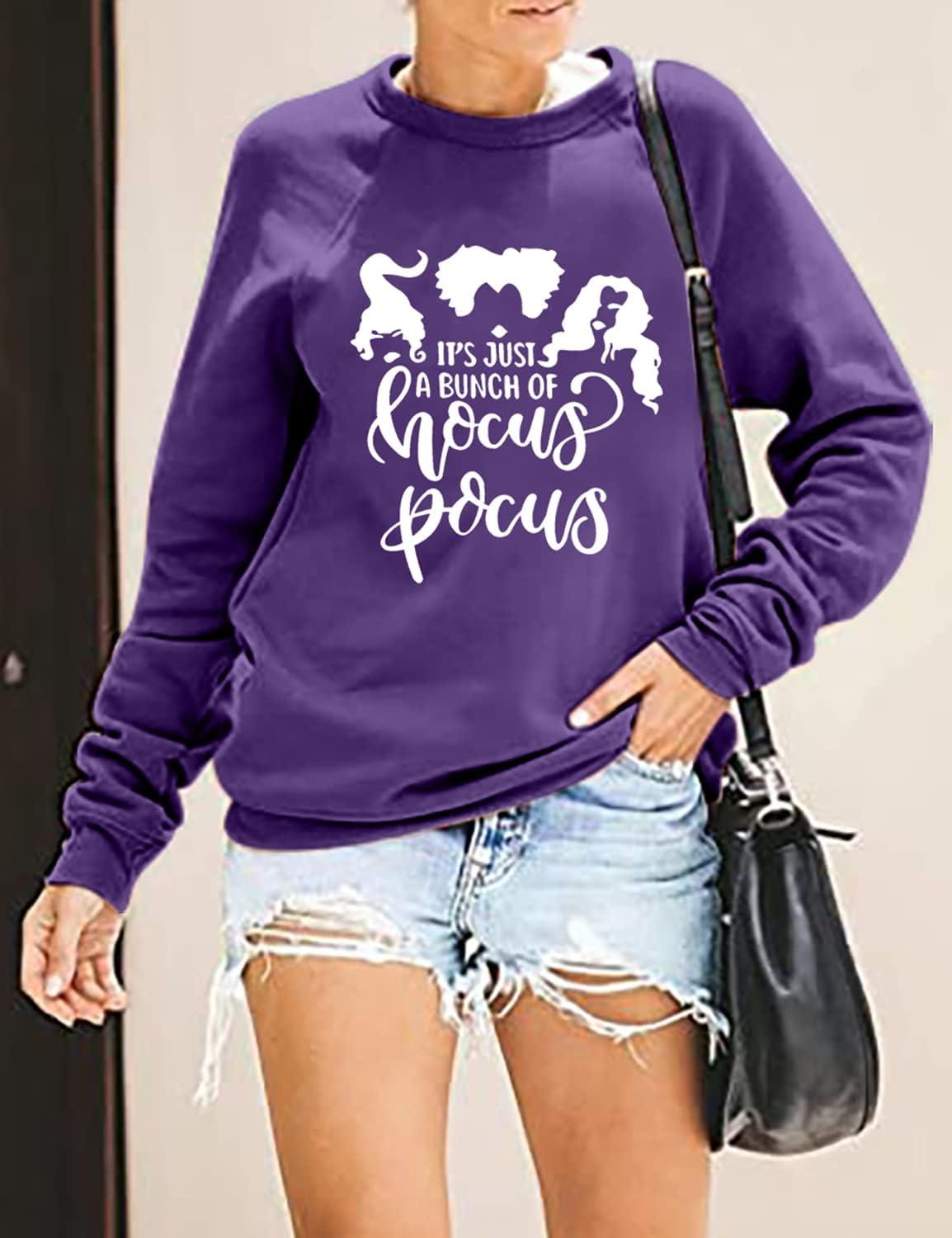 Hocus Pocus Sweatshirt For Women Halloween Sweatshirt Funny Sanderson Sisters Long Sleeve Pullovers Sweatshirts Tee Tops - Image 2