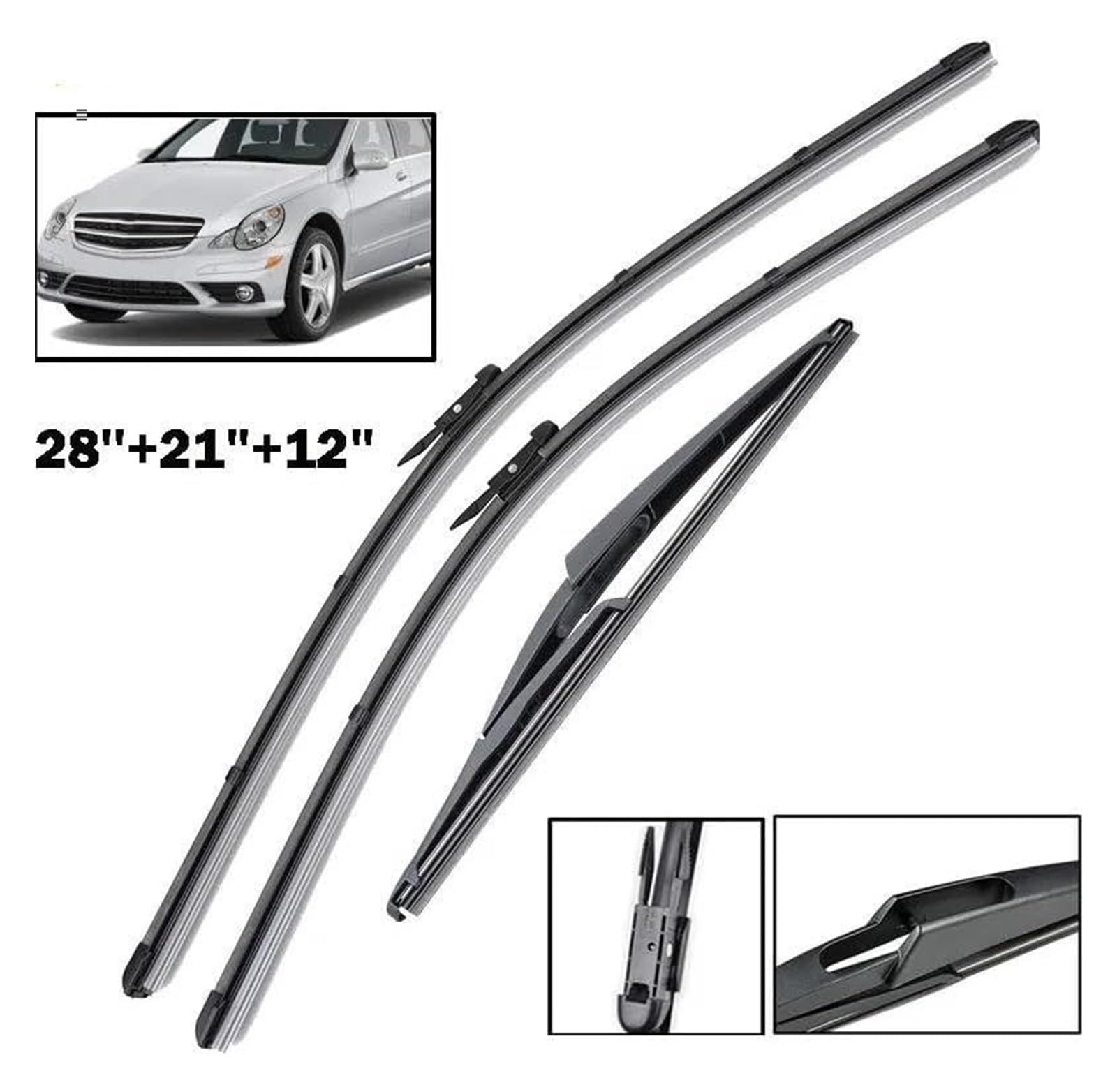 Tergilunotto Automobilistico per Mercedes per Benz R GL M ML Classe W251 W164 X164 2006-2011 Spazzole Tergicristallo Auto Spazzole Tergicristallo Anteriore Posteriore