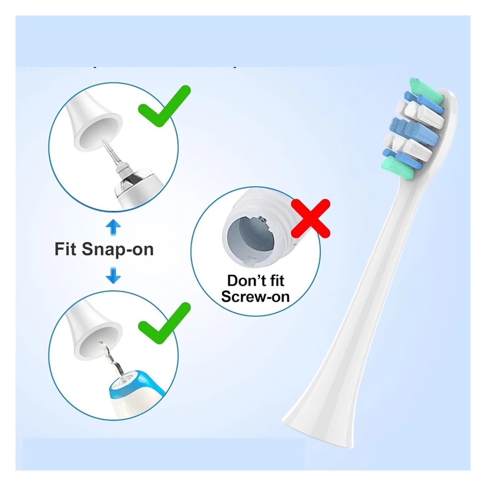 Cabezales, Compatible Con Philips, 2100 4100 5100 6100 | 7300, 9000, 1100, 4300, 5300, 6500, 7000, 7500, cabezales de encaje(White-12 Pcs)