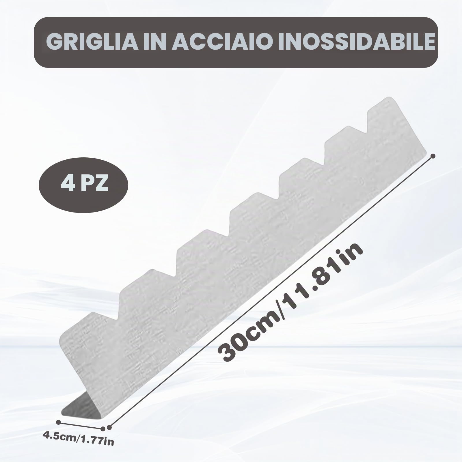 4 Pezzi Griglia Supporto per 6 Spiedini in Acciaio Inox - Accessori per Barbecue, Esterni, Campeggio ed Escursionismo