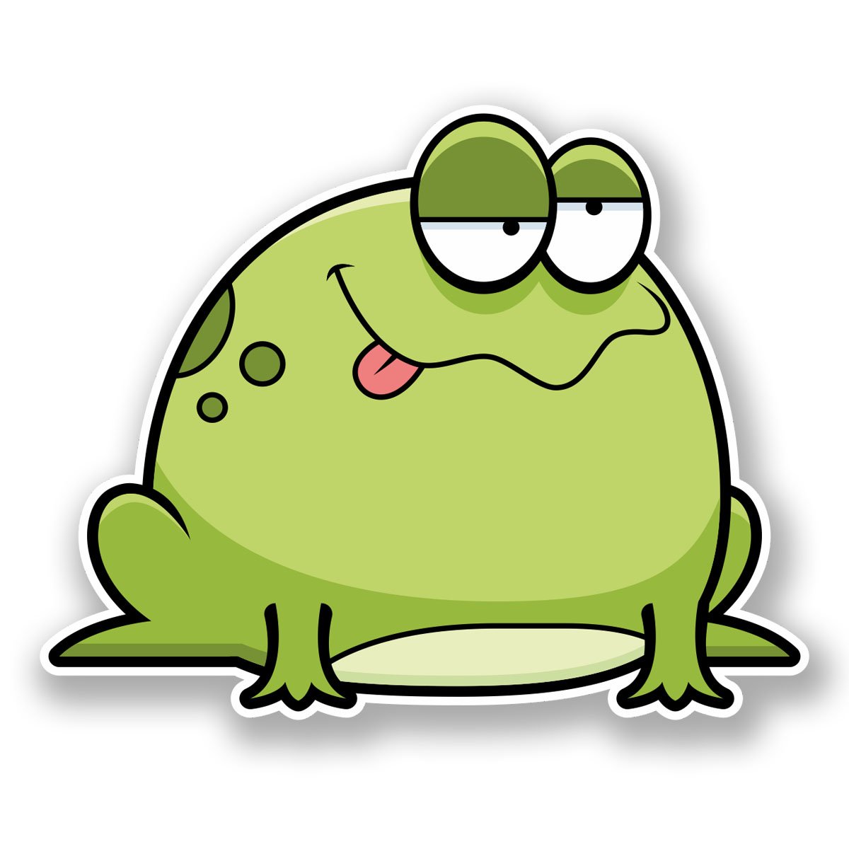 2 x 10cm Smiley Green Frog Vinyl Sticker Laptop Helmet Bike Car Motorbike #5894 (10cm Wide x 8cm Tall)