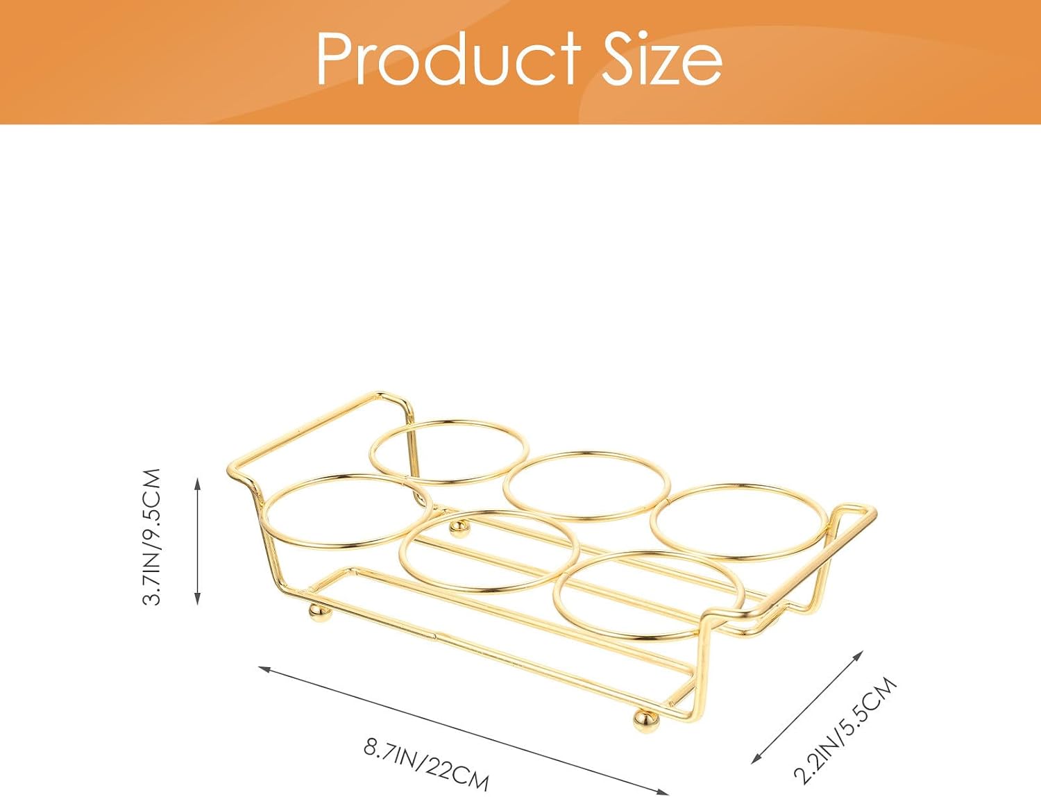 Gold Metal Shot Glass Rack for Martini Glasses and Small Cups