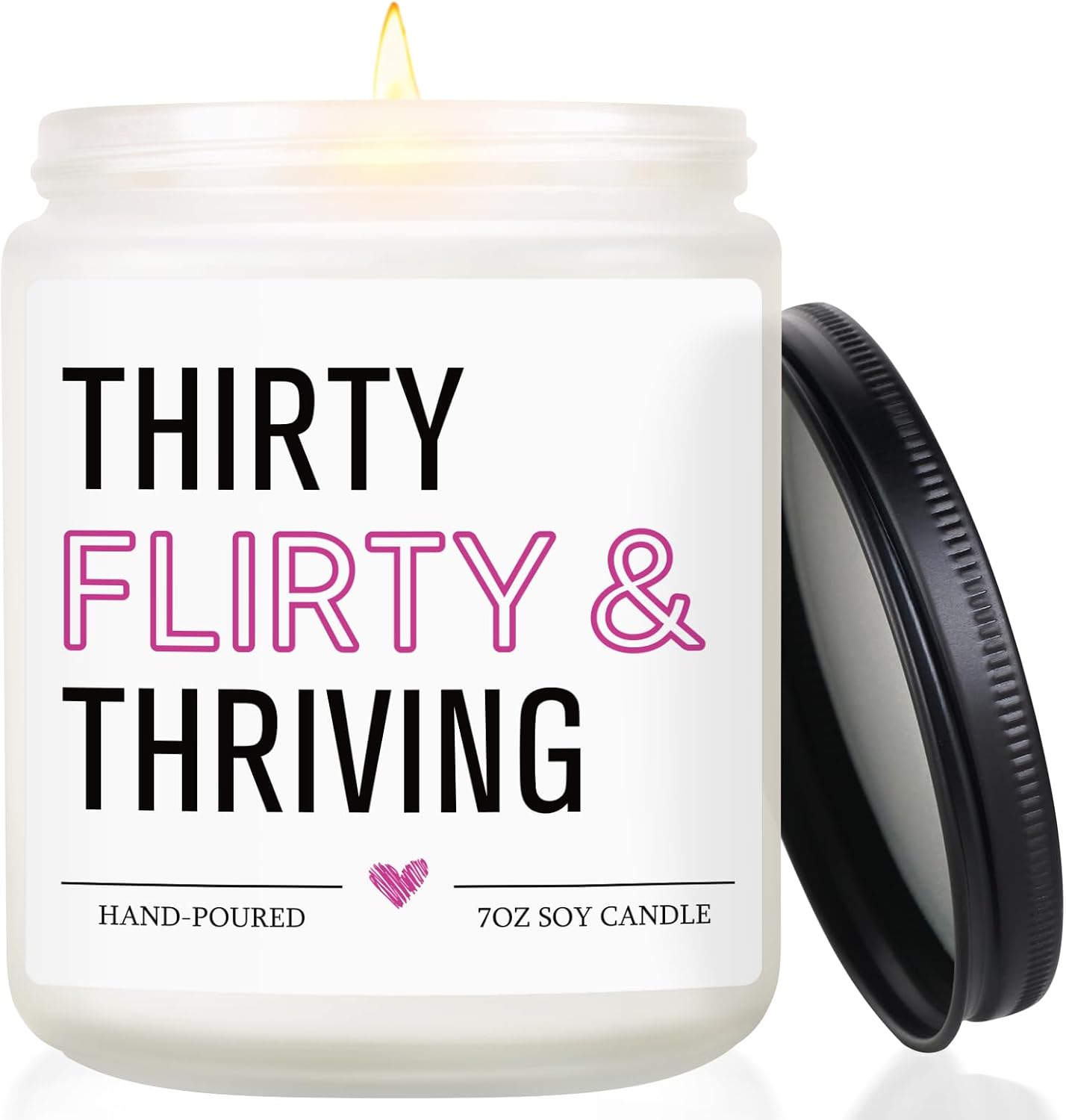 30th Birthday Gifts for Women, 1996 30th Birthday Decorations Idea for Her Him, Thirty Flirty and Thriving Decoration Candle, 30 Year Old Bday Gifts for Sister Daughter Friend Bestie Coworker Wife