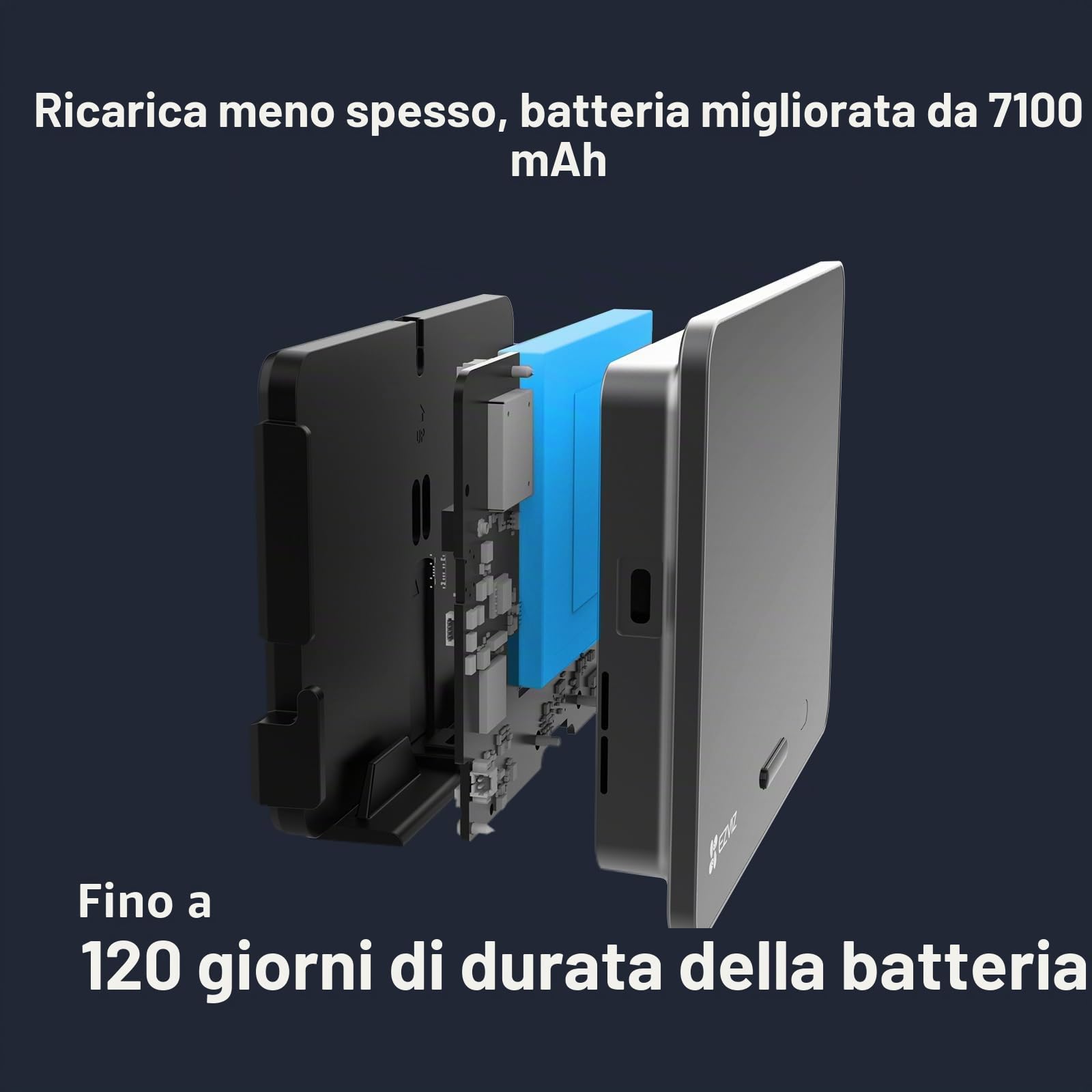 EZVIZ Spioncino wireless con telecamera intelligente AI 4K, riconoscimento facciale rilevamento umano, WDR Wide View 155°, conversazione bidirezionale resistente alle intemperie, archiviazione 512G