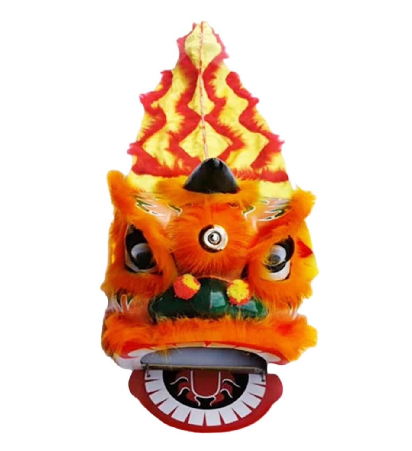 BJfhRH Outdoor Sports Traditional 7inch Chinese Dragon Dance Lion Elementary School Performance Props,Mascot Costume Crafts Festival Celebration(Orange)