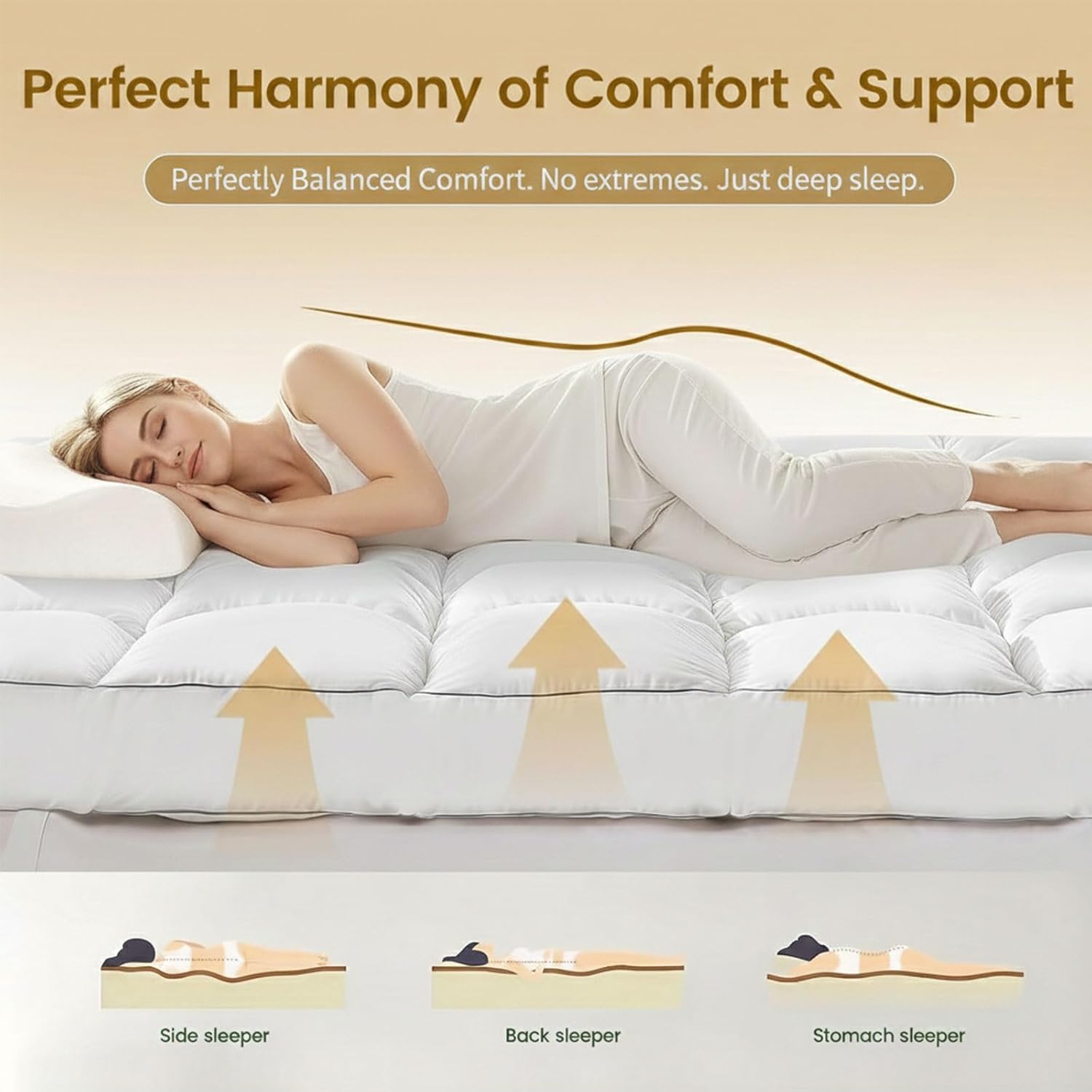 Decroom 5 Inch Memory Foam Mattress Topper King for Back Pain Relief, Filled with Breathable Memory Foam Pillow Topper Soft Fluffy Supportive Bed Mattress Pad, 80x78x5 Inch