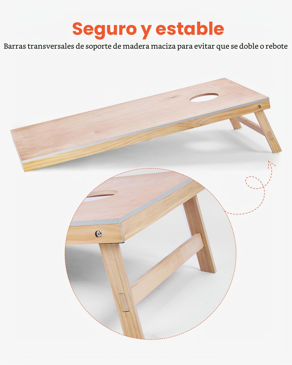 VEVOR Juego de Cornhole, Tablero de Juego de Cornhole de 1,2 x 0,6 m, Madera Maciza, para Interiores y Exteriores para Adultos, Incluye Estuche de Transporte, para Jardín, Patio, Playa, Camping