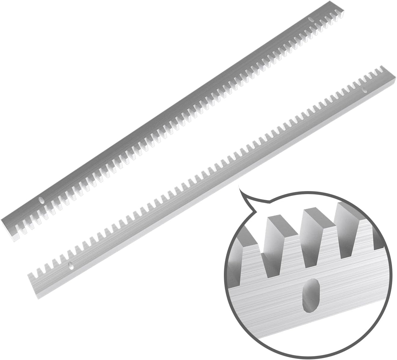 Blütezeit Galvanized Steel Gear Rack 8mm Thickness 1.64ft 2 Pieces Including Mounting Hardware Total 3.28 Feet Teeth Track for Sliding Gate Operator