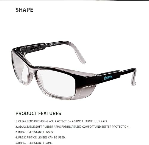 Miniatura 56 de Gafas de seguridad con certificación ANSI Z87.1, gafas protectoras antivaho e inastillables, gafas de seguridad ligeras para construcción, Negro