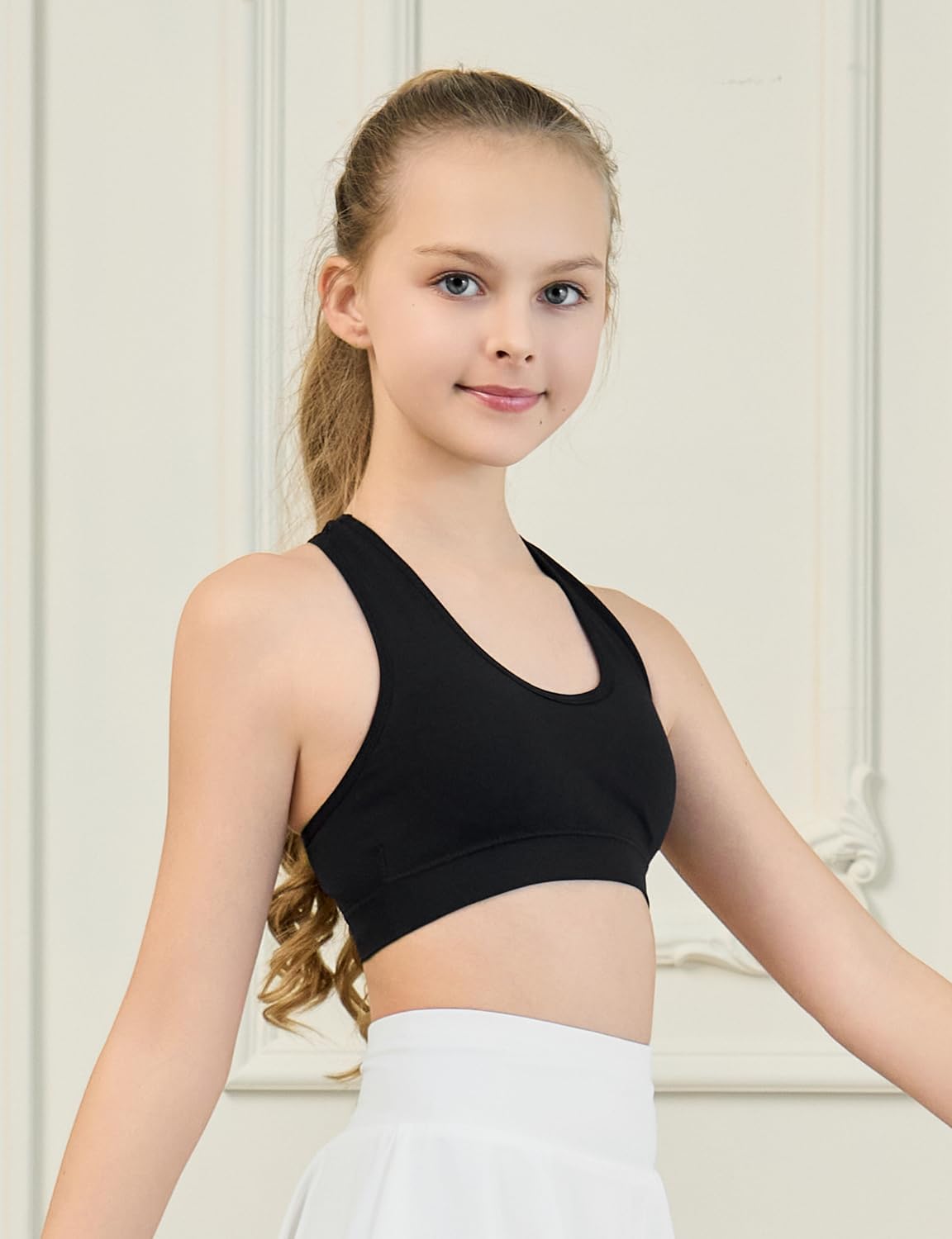 Suekaphin Girls Training Bra Supportive Seamless Sports Bras for Teens Girls with Racerback Removable Pads Pack of 5 - Image 5