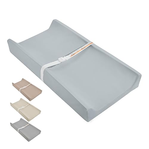 Cambiador de pañales para bebé, PU comprimido, impermeable, portátil, lavable, para viajes, se adapta a aparadores y mesas (azul)