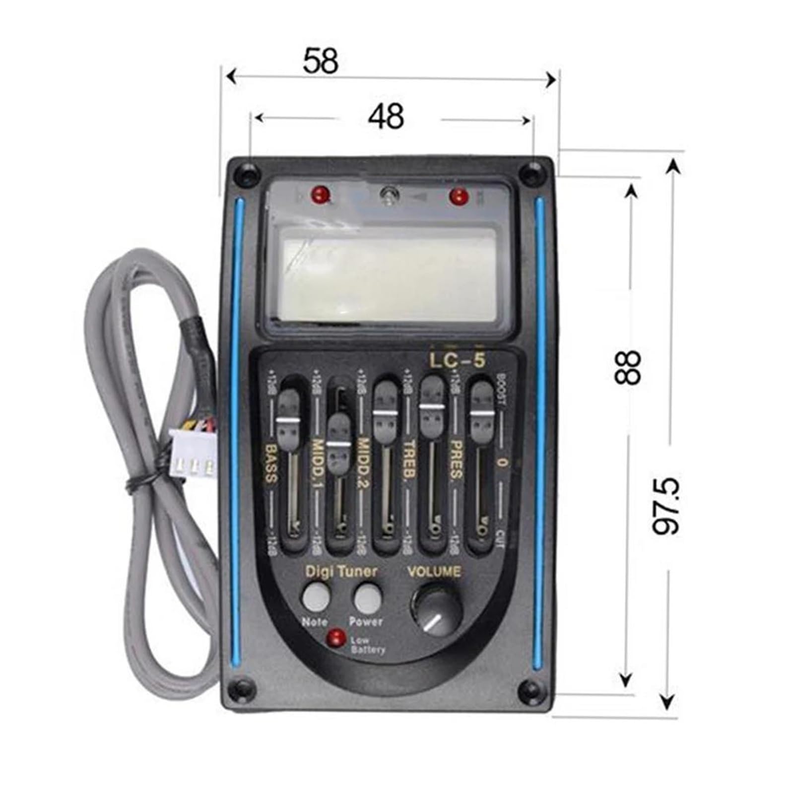 Pickup Per Chitarra Pickup Per Chitarra Acustica Professionale EQ5 Preamplificatore LCD Accordatore Pickup Equalizzatore Accessori Per Strumenti Musicali