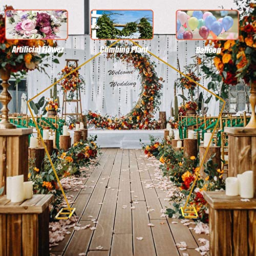 Support d'arche de mariage durable pentagonal fond de scène chic - 4