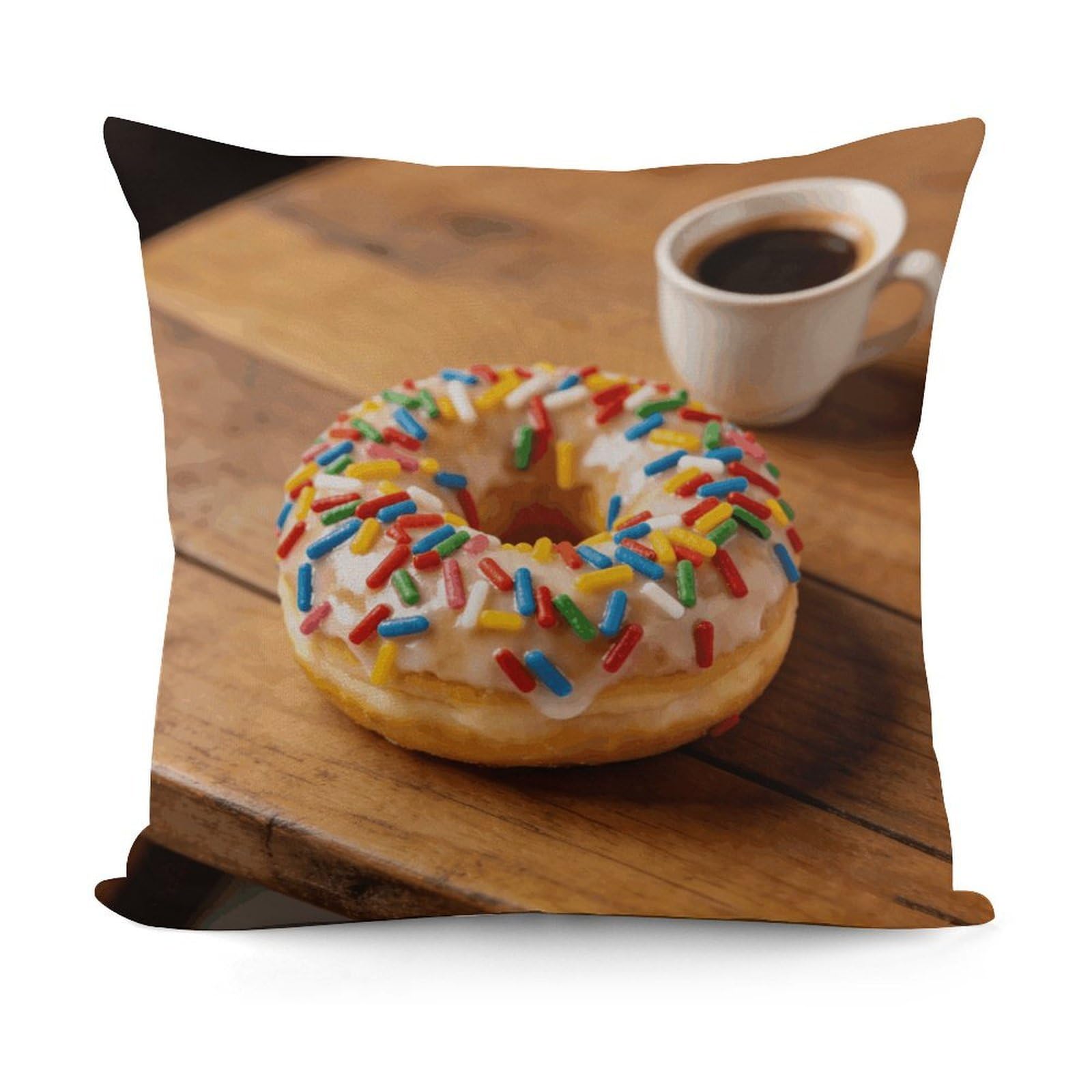 LZQPOEAS Doughnut Throw Pillow Cover 18 X 18 in Cozy Couch Pillow Covers Farmhouse Throw Pillow Case Modern Square Pillowcase Home Decor Cushion Cover for Bedroom Living Room
