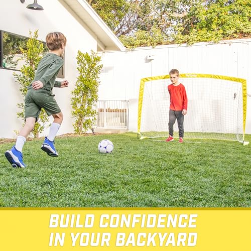 Image of GoSports Portable Soccer Goals for Kids - 13 Color Options - Choose 4 x 3 ft or 6 x 4 ft - Team Tone Pop Up Nets for Backyard