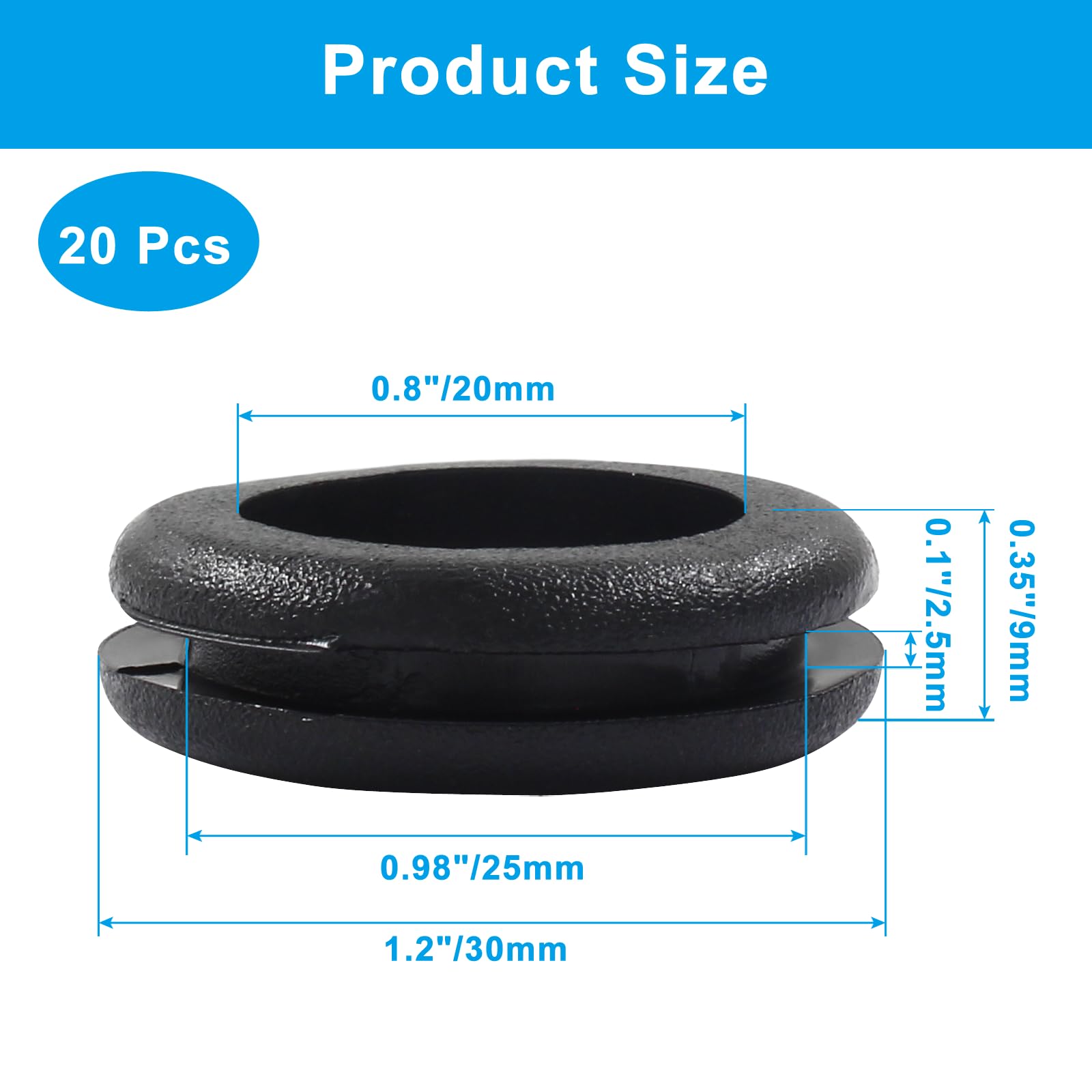 Rubber Grommets - 20 Pack 1" ID -3