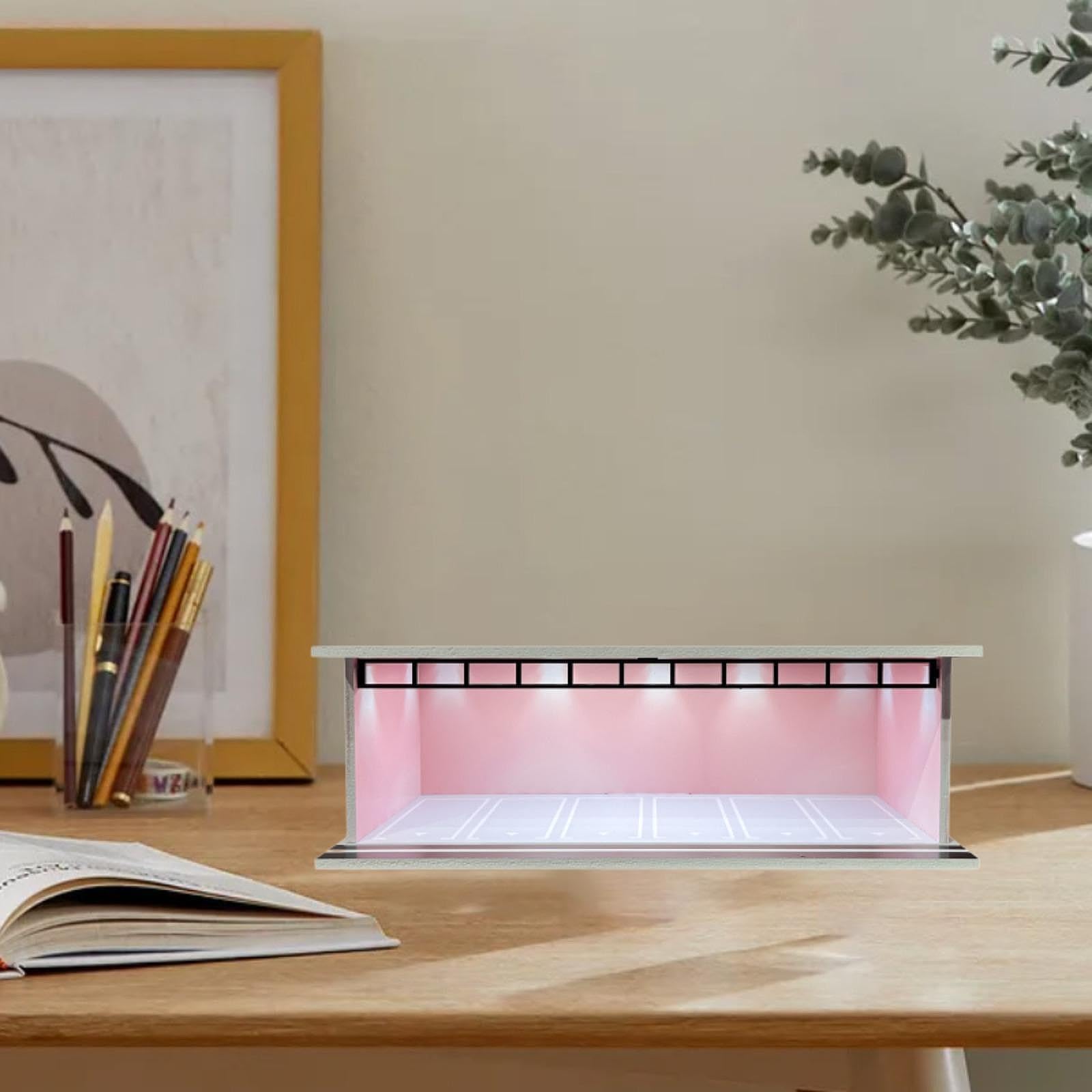 Vitrina Acrílica para Maquetas de Coches, Soporte para Maquetas de Vehículos en Miniatura, Escena de Aparcamiento Simulada, Ideal para Coleccionistas, Style B