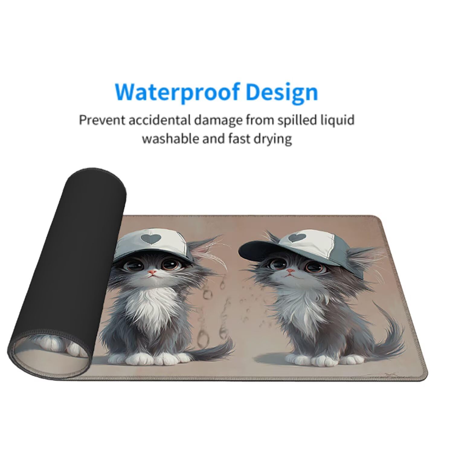 Podkładka pod mysz dla kota podkładka pod mysz do gier na biurko XXL 1200 x 600 x 3 mm podkładka pod mysz gumowa podkładka dla zwierząt duża podkładka pod rękę dla graczy akcesoria wodoodporne PC, do