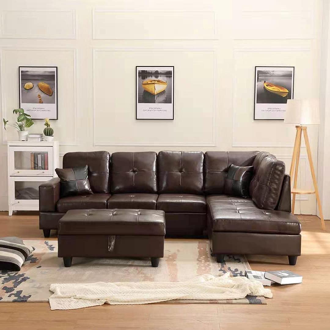 Buy GAOPAN 2021 Faux Leather Sectional Sofa Easy to Assemble with