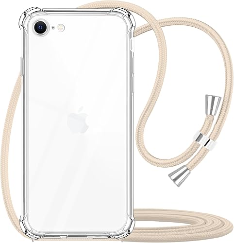 Miniatura 7 de YESPURE Funda cruzada para iPhone 13 Mini, transparente, ajustable, para el hombro, correa de cordón, para mujeres y niñas, funda protectora delgada