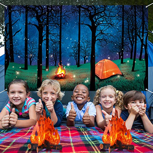 Fondo Fotográfico Camping Escena Bosque 6.1x3.6 pies miniatura 6