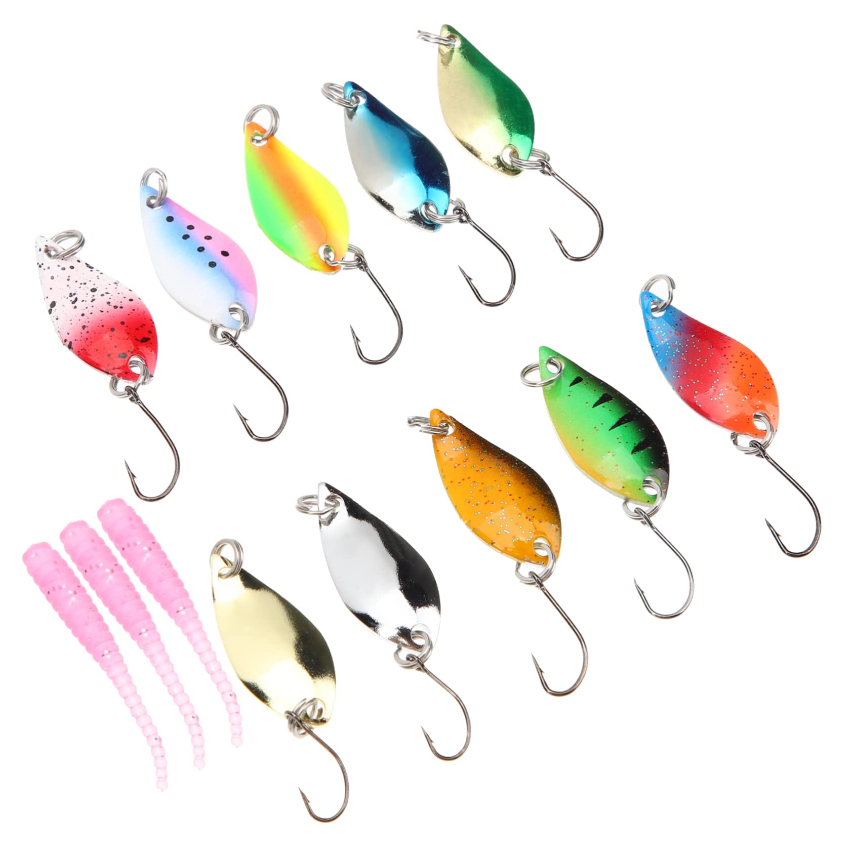 ibasenice Künstliche Angelköder mit Glitzer Blinker Softbaits Wiederverwendbare Angelutensilien für Verschiedene Gewässer und Angelbedingungen