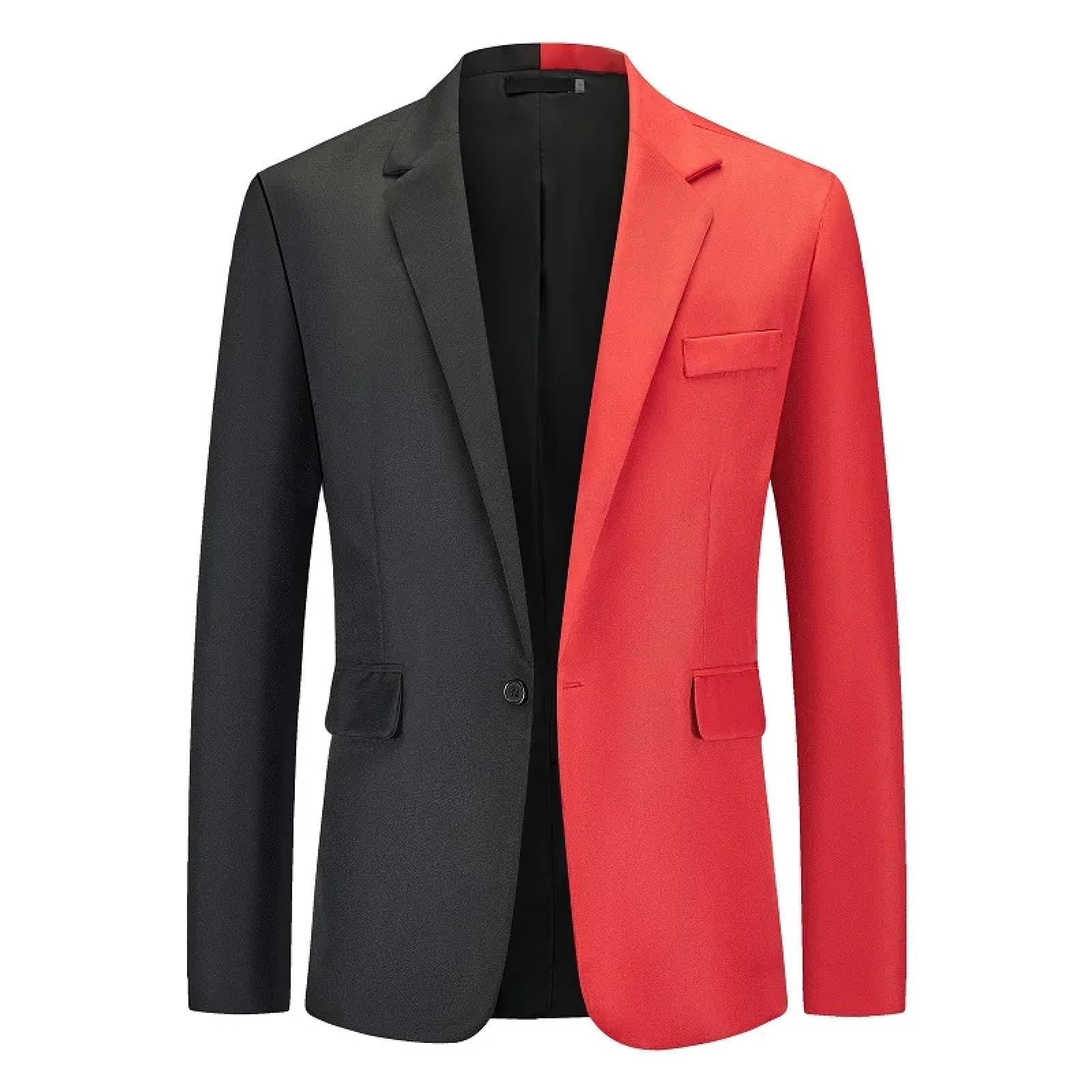 Sakkos Anzüge Farbiger Anzug Mantel Schwarz Weiß Doppel Fit Business Freizeit Anzug Jacke Mantel