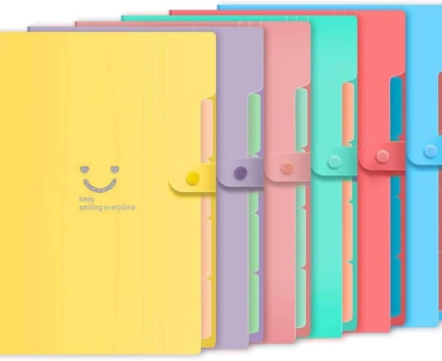 Corslet Pack of 6 Expanding File Folder File Holder for Documents with 5 Pockets Organizer Plastic A4 Size Organizer for Personal Use Multi-Project Organization for School Teacher and Office