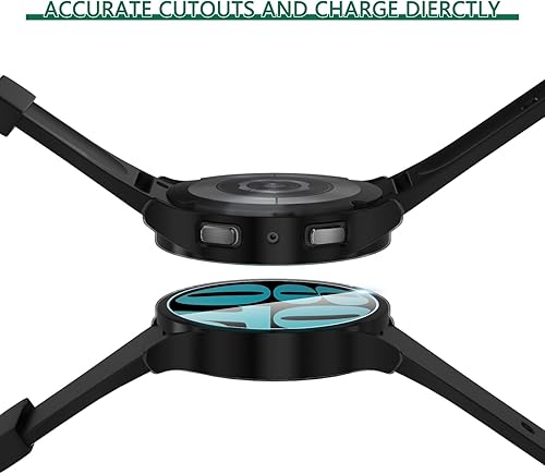 Miniatura 6 de Haojavo Paquete de 4 + 6 fundas protectoras de pantalla para Samsung Galaxy Watch 6 de 1.732 pulgadas, paquete de 4 cubiertas de policarbonato duro