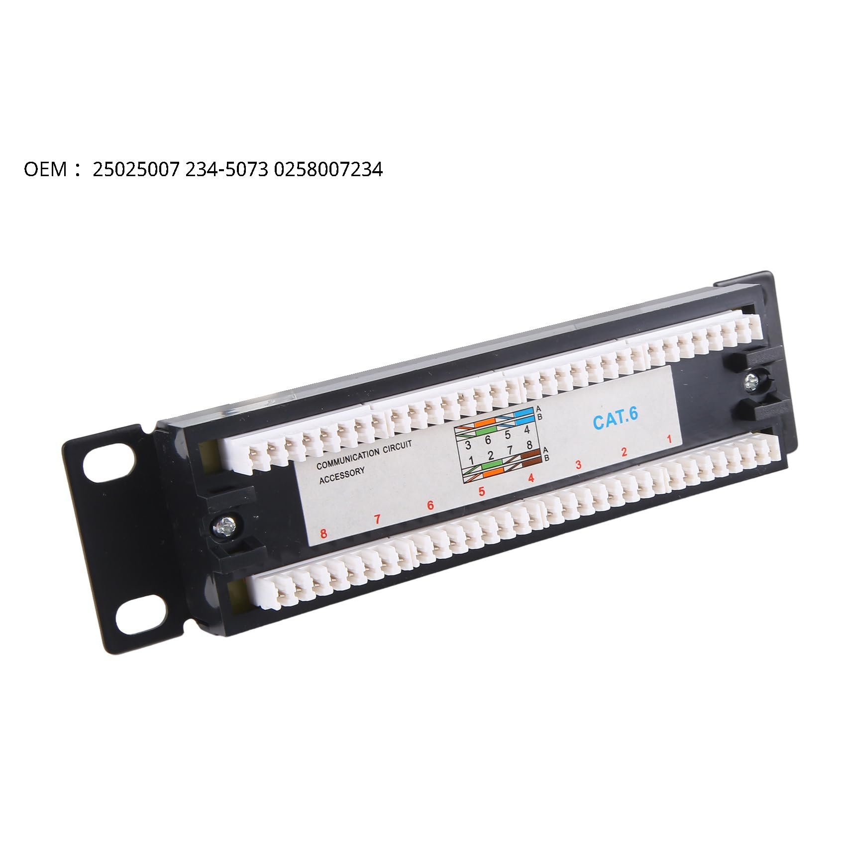 4X CAT6 8 Puertos Patch Panel Rack Network 6.89 Pulgadas 1U Montaje en Rack con Conector RJ45 para de Distribución Doméstico