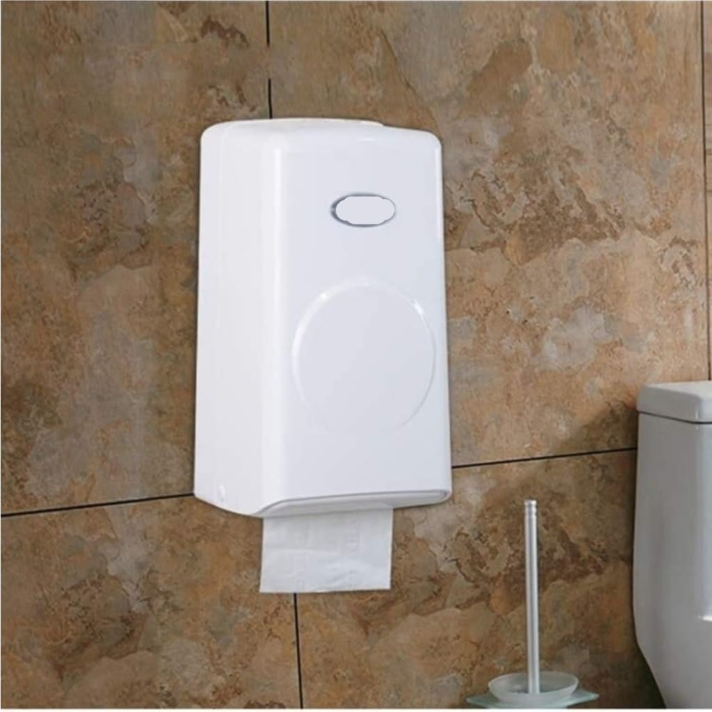 Distributeur Essuie-Mains Mural Jumbo Blanc - Porte-Rouleau Papier Toilette Rond Étanche
