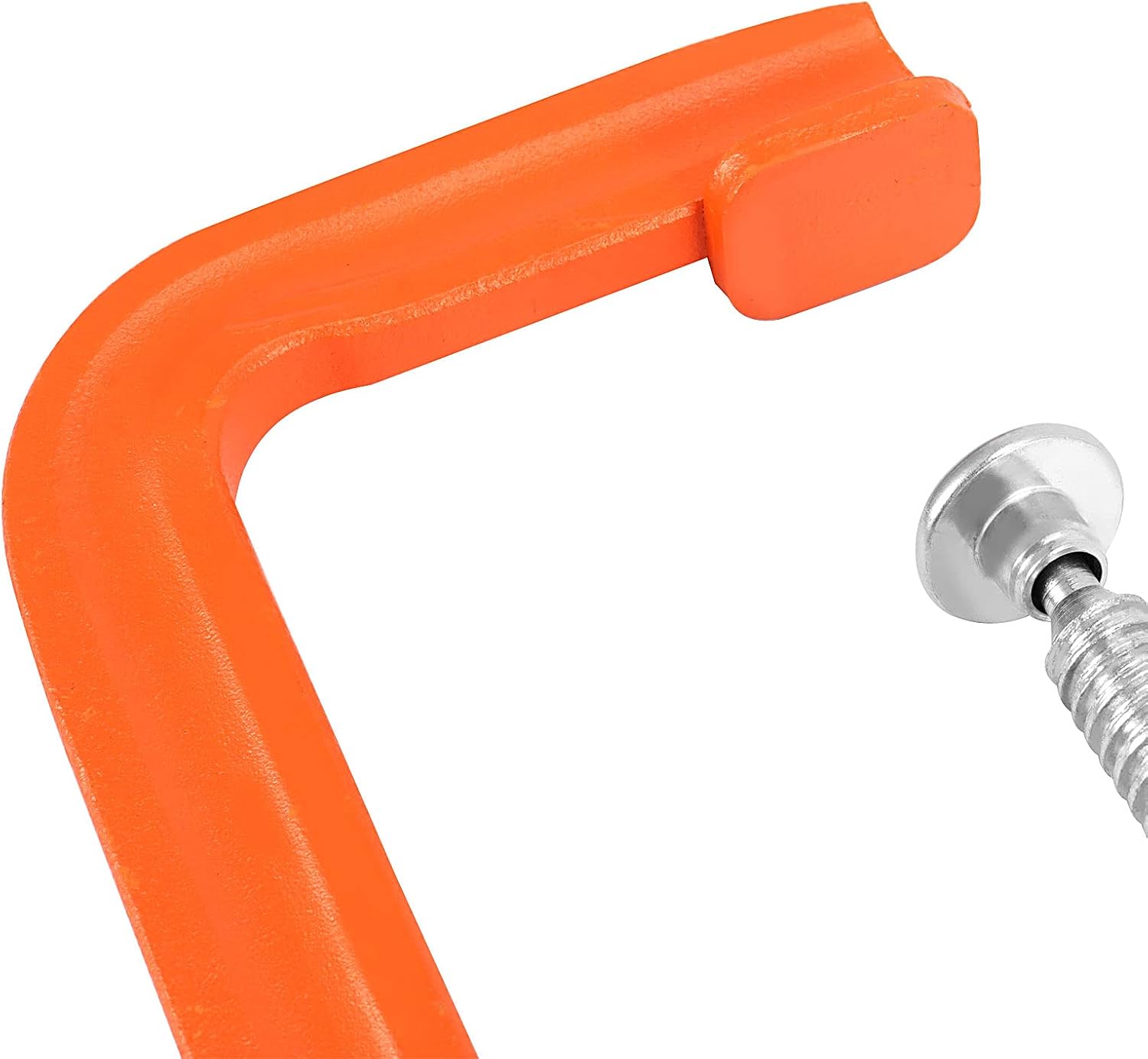 2 PCS 8 Inch C Clamp Set, Orange Heavy Duty Malleable Iron G-Clamp with 8 Inch Jaw Opening, Throat Depth 3-3/8 Inch, C Clamps for Woodworking, Welding