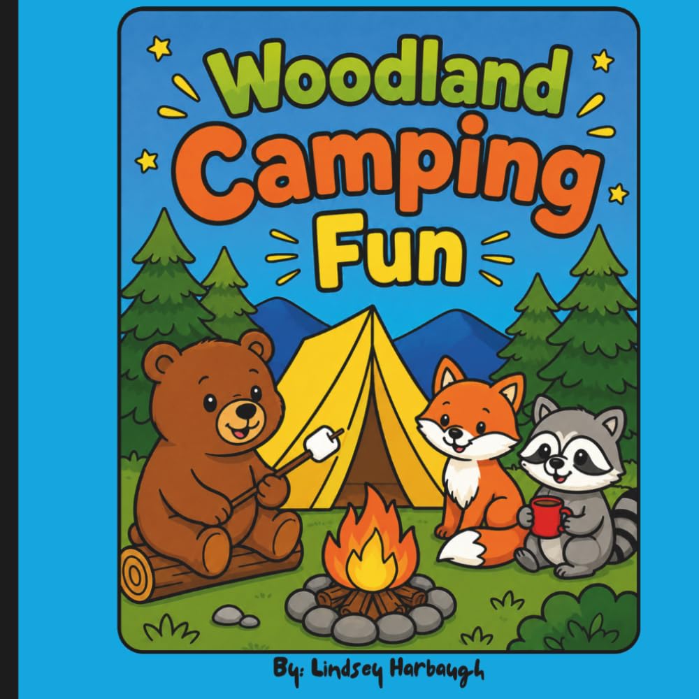 Woodland Camping Fun: Relaxing Bold & Easy Camping Scenes Featuring Adorable Forest Animals
