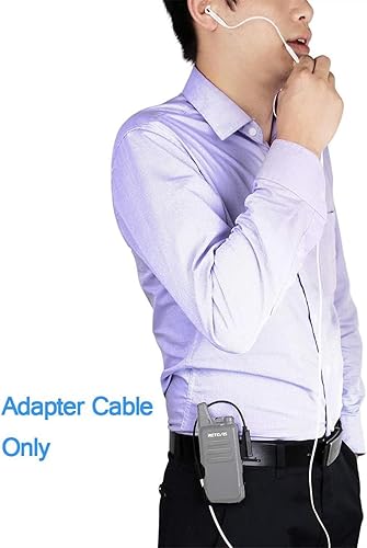 Miniatura 8 de Retevis Adaptador de auriculares, 2 pines a 0.138in, adaptador de auriculares Walkie Talkies solo compatible con RT21 RT22 RT27 RT7 H-777 H777S RT18