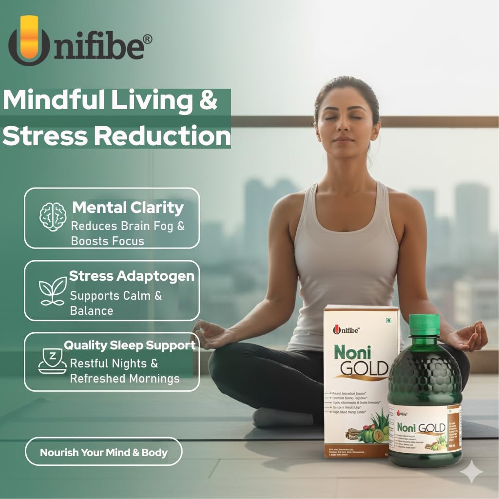 Unifibe Noni Gold Juice with Garcinia, Aloe Vera, Amla & Ashwagandha β Herbal Antioxidant Juice for Digestion, Immunity & Metabolism Support, 400 ml - Pack of 1 3