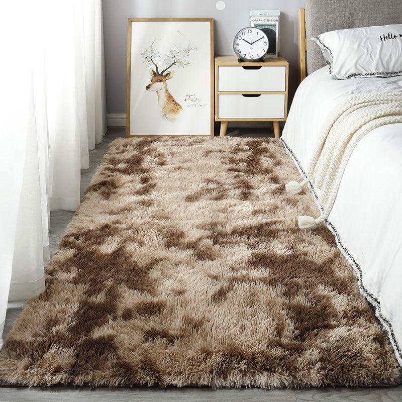 Rugs Living Room Large,Washable Grey Area Rugs for Bedroom, Anti Slip Modern Super Soft Thick Pile Small Fluffy Shaggy Rug Non Shedding,6,60 * 110cm