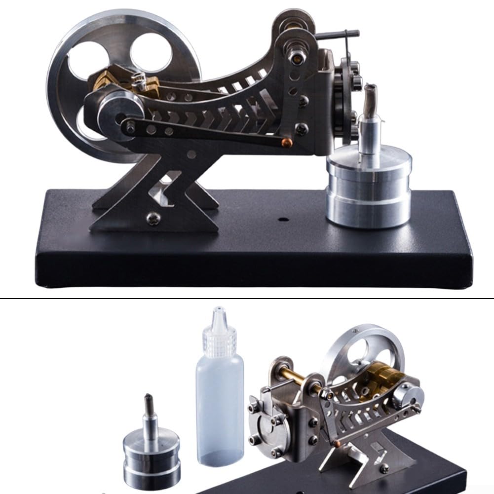 ZYNCUE Modellbausatz für Heißgasturbine, Dampfmaschine aus Vollmetall, Aluminium, 150x70x88mm, für Lehre und Dekoration