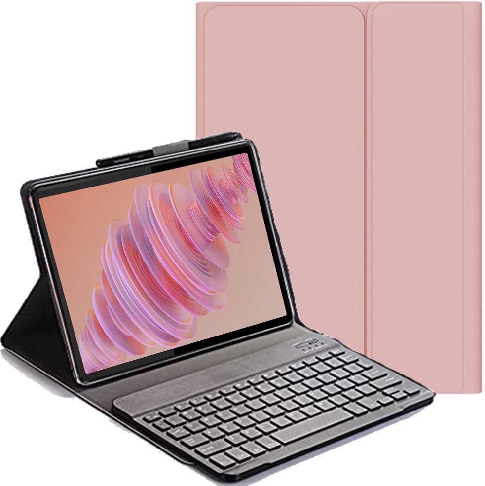 YHFZR Teclado Funda para Lenovo Tab P11 Tablet 11 Pulgada TB335FC 2025 - QWERTY Slim Teclado Wireless Keyboard Case con Magnético Desmontable Inalámbrico Bluetooth, Rosa